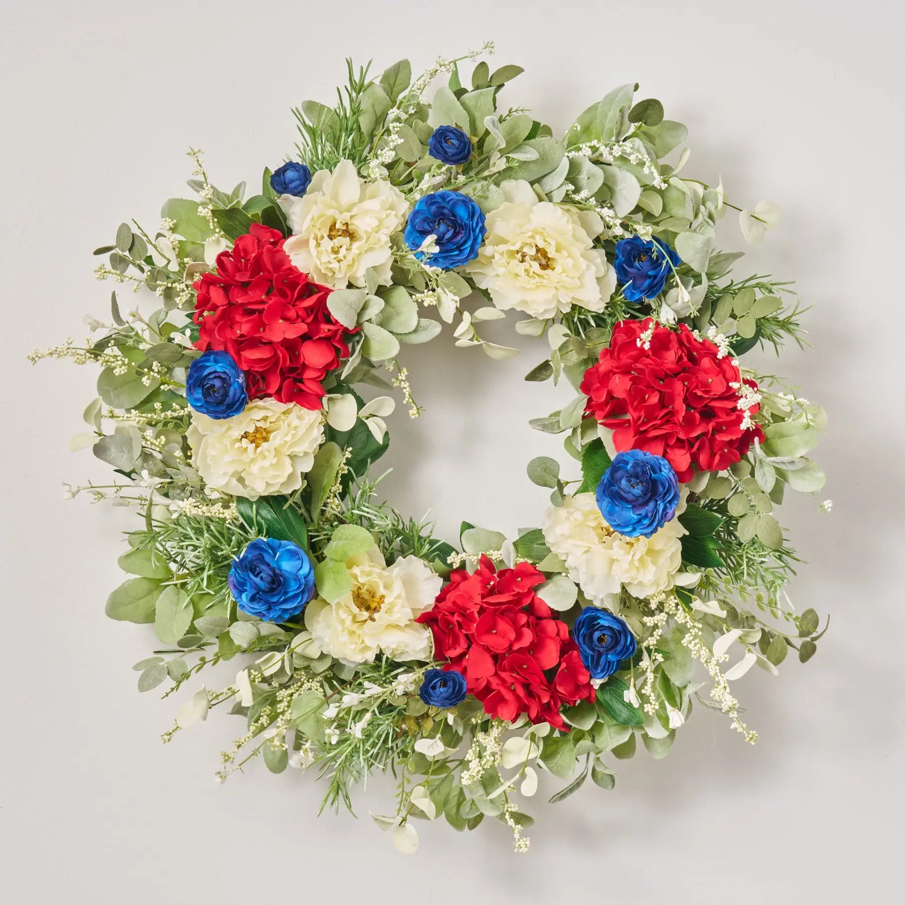 Vintage Glory Americana Hydrangea & Peony Summer Wreath | Darby 