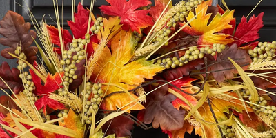 Red Japanese Maple Leaf Fall Tabletop Arrangement in Tall Matte