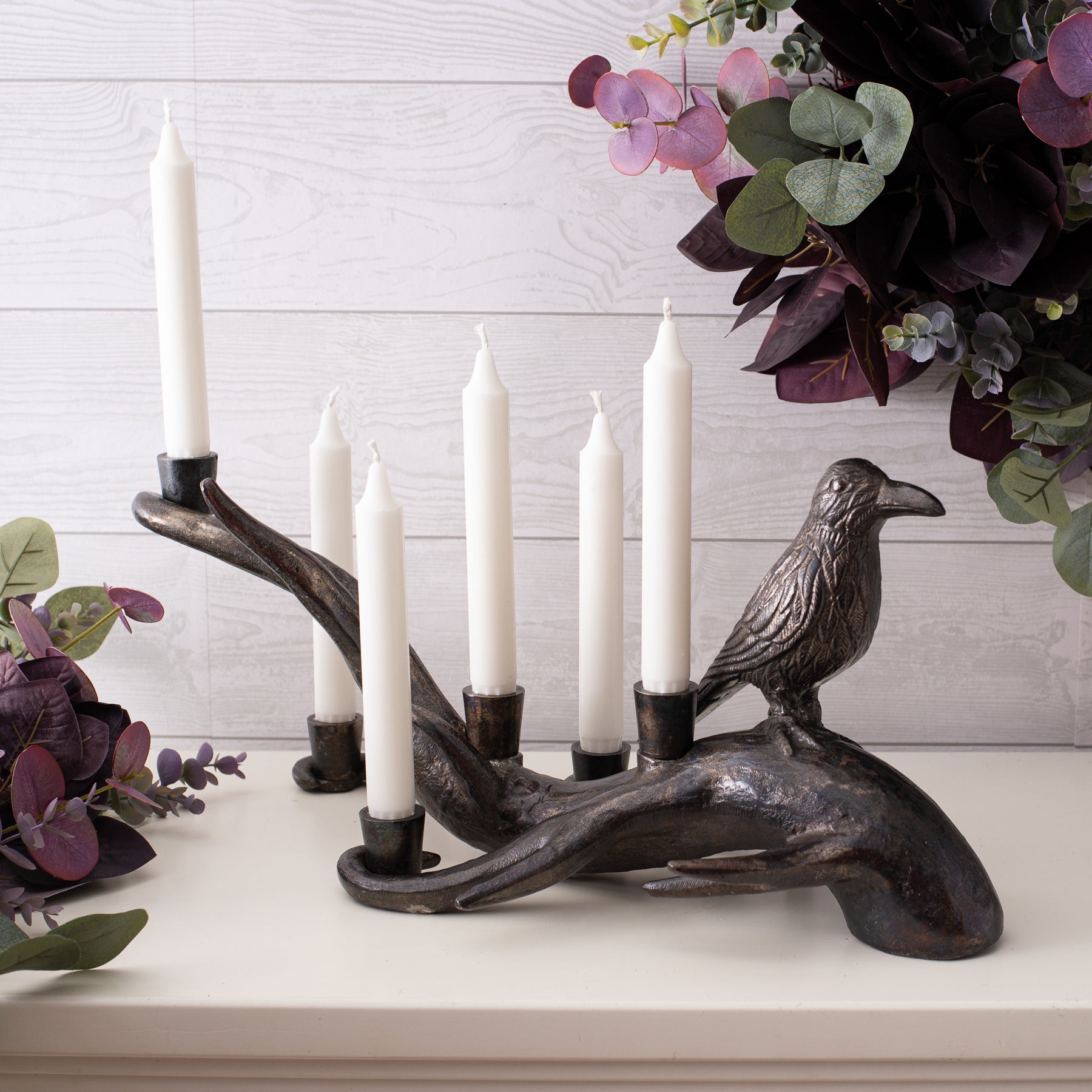 Gothic Candlestick Table Decoration Ornament Halloween Owl/Crow Candle  Holder