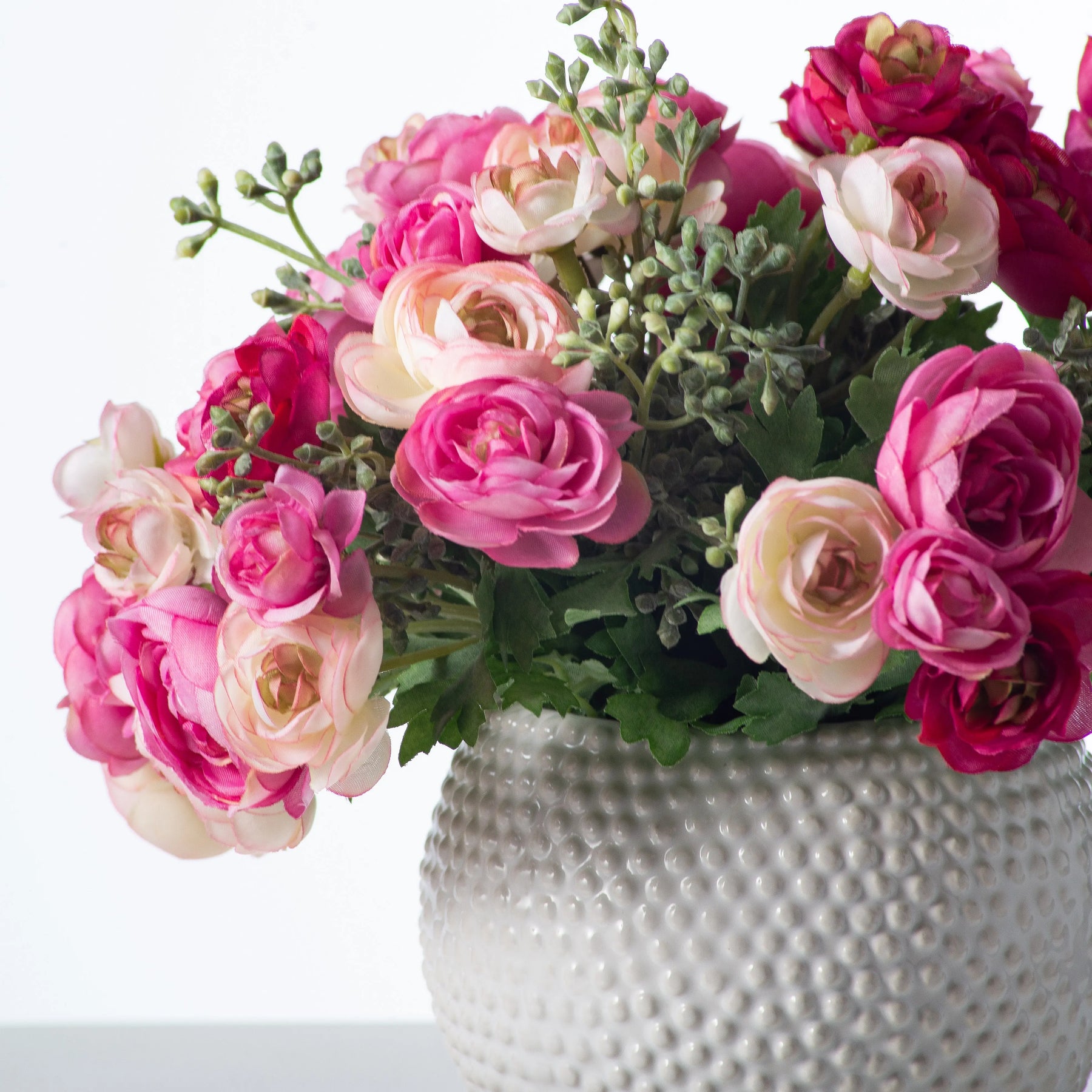 Fuchia Ranunculus Mixed Pink & Fuchsia Mini Ranunculus Faux Flower Valentine Spring ...