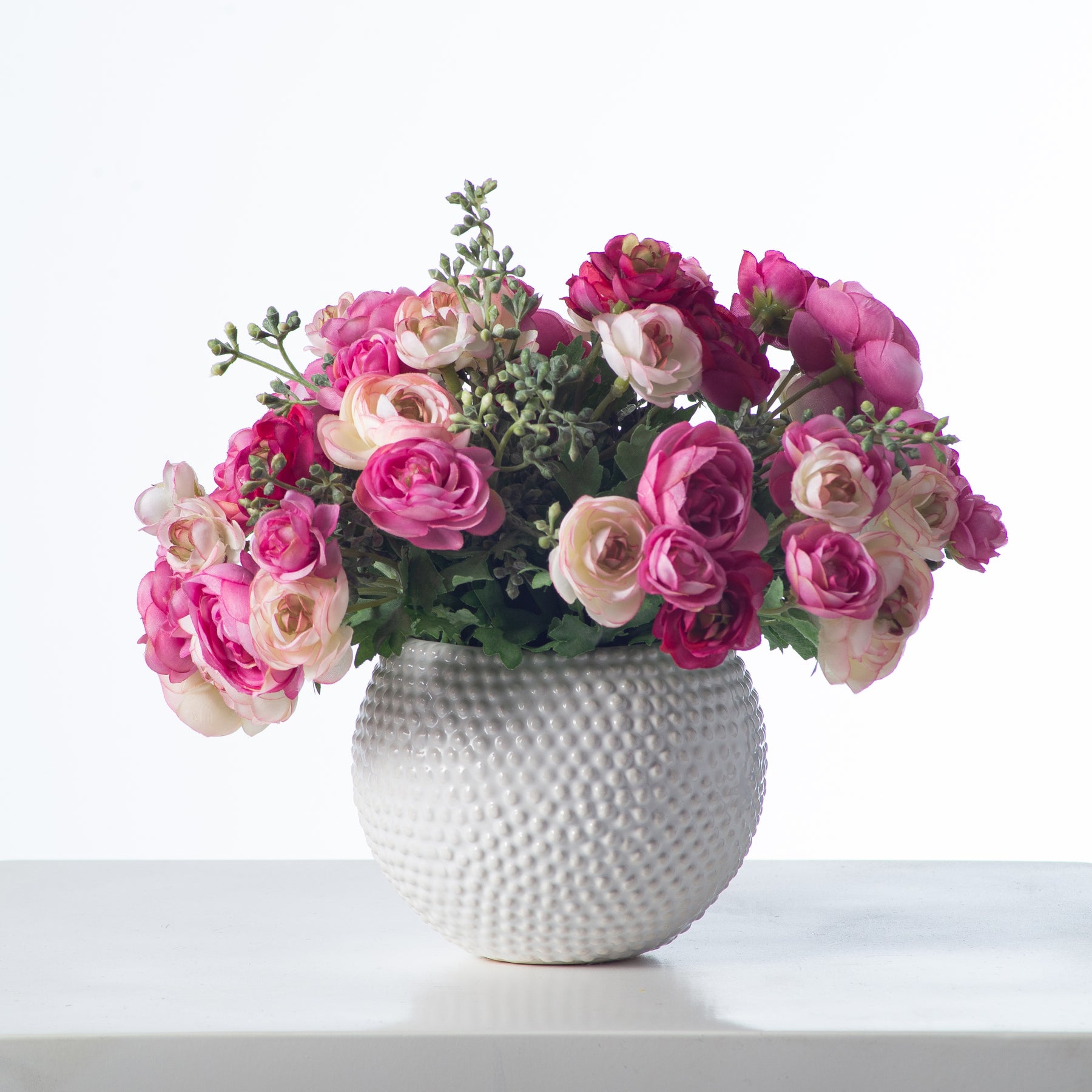 Roses, Ranunculus and Pink Cymbidium - Empty Vase Floral Arrangement