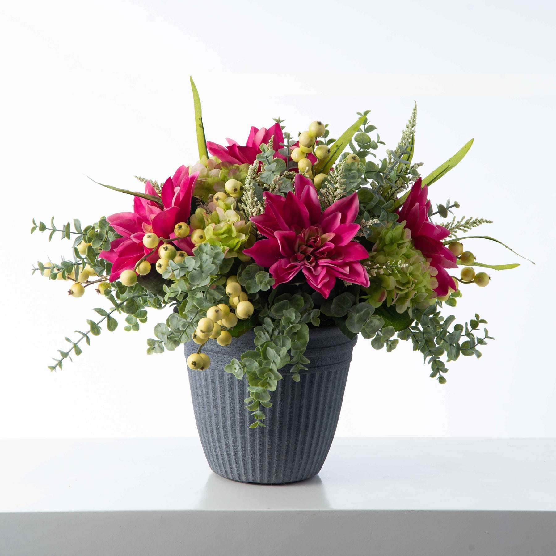 Green Faux Hydrangea Stems, All Seasons, Home Decor, Faux Floral  Accessories, 3