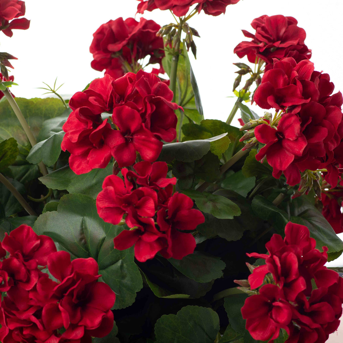 Lifelike Red Geranium Faux Floral Outdoor Summer Urn Filler Arrangemen ...
