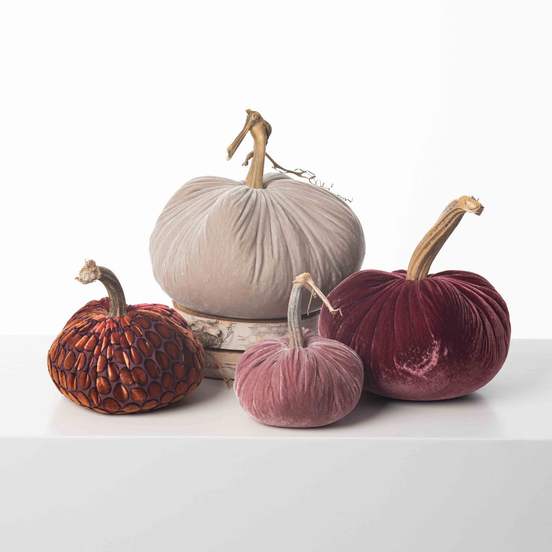 Extra Large Rust Velvet Pumpkin, 2024 Velvet pumpkin with Dried Stem, Velvet Pumpkin with Real Stem, Purple Velvet Pumpkin, Deep Olive