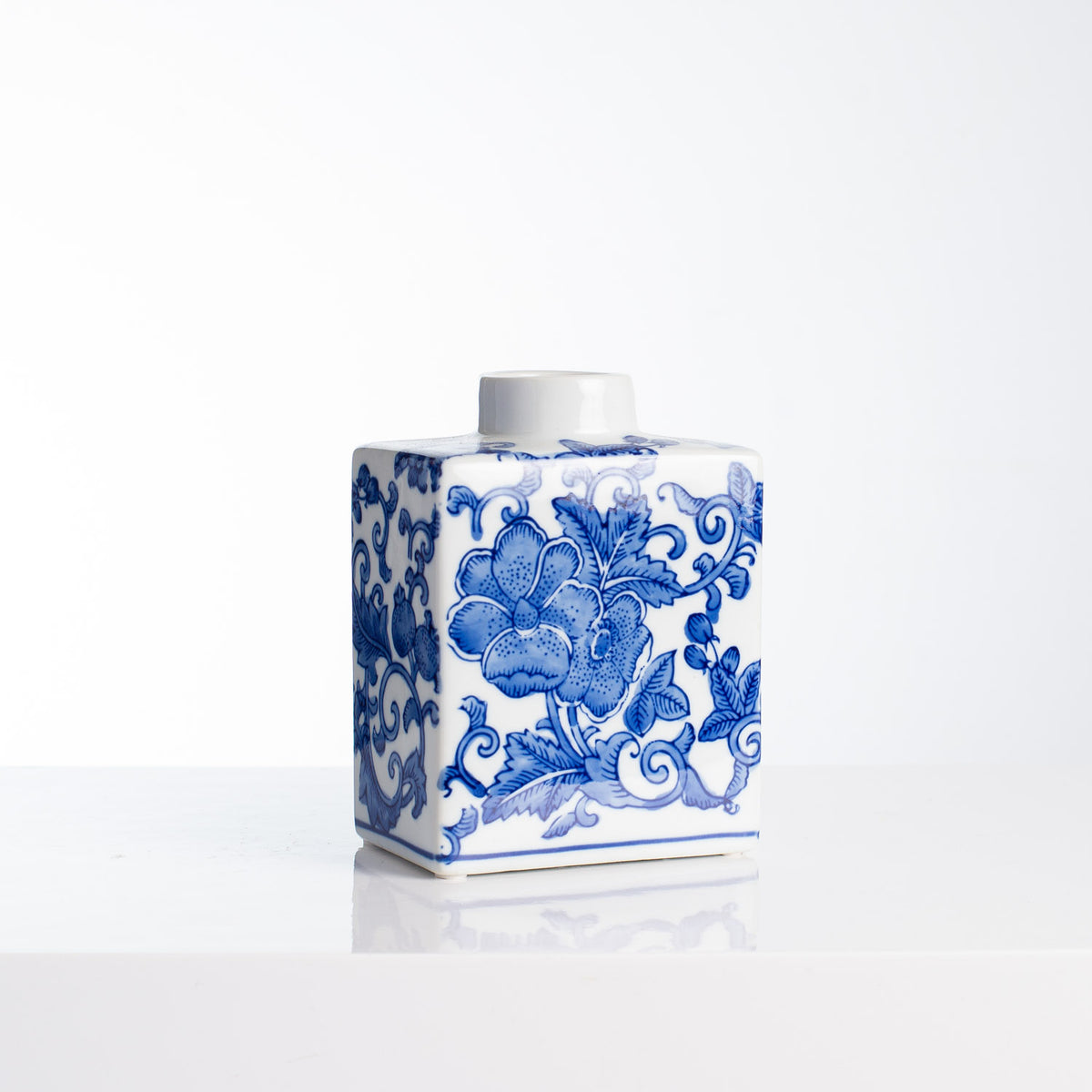 Blue & White Floral Chinoiserie Porcelain Decor Vase - Available in 2 ...