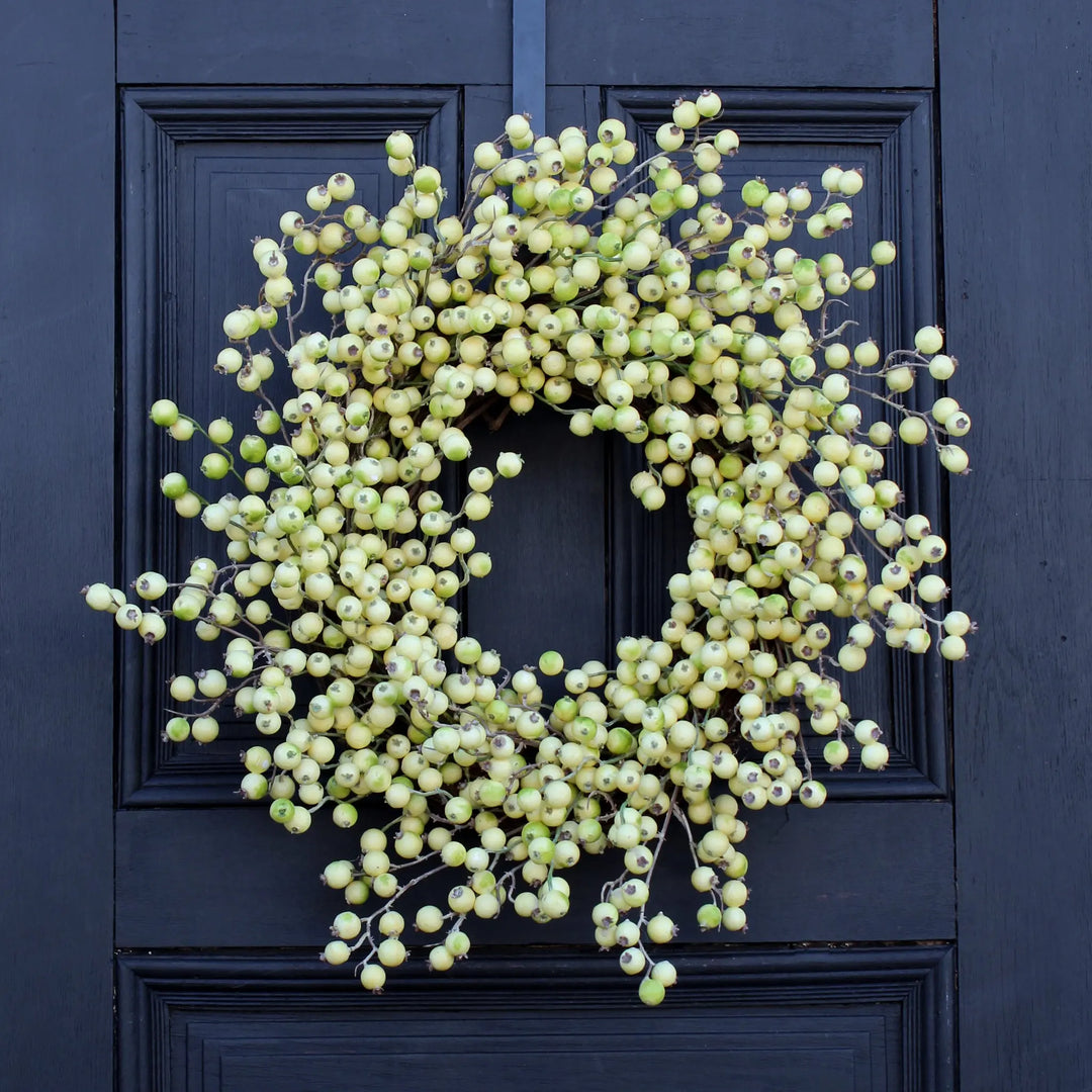 Cream & Green Gooseberry All Seasons Front Door Wreath – Darby