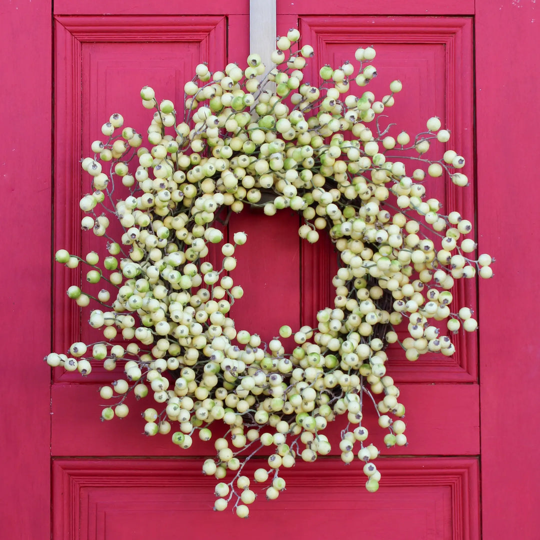 Cream & Green Gooseberry All Seasons Front Door Wreath – Darby