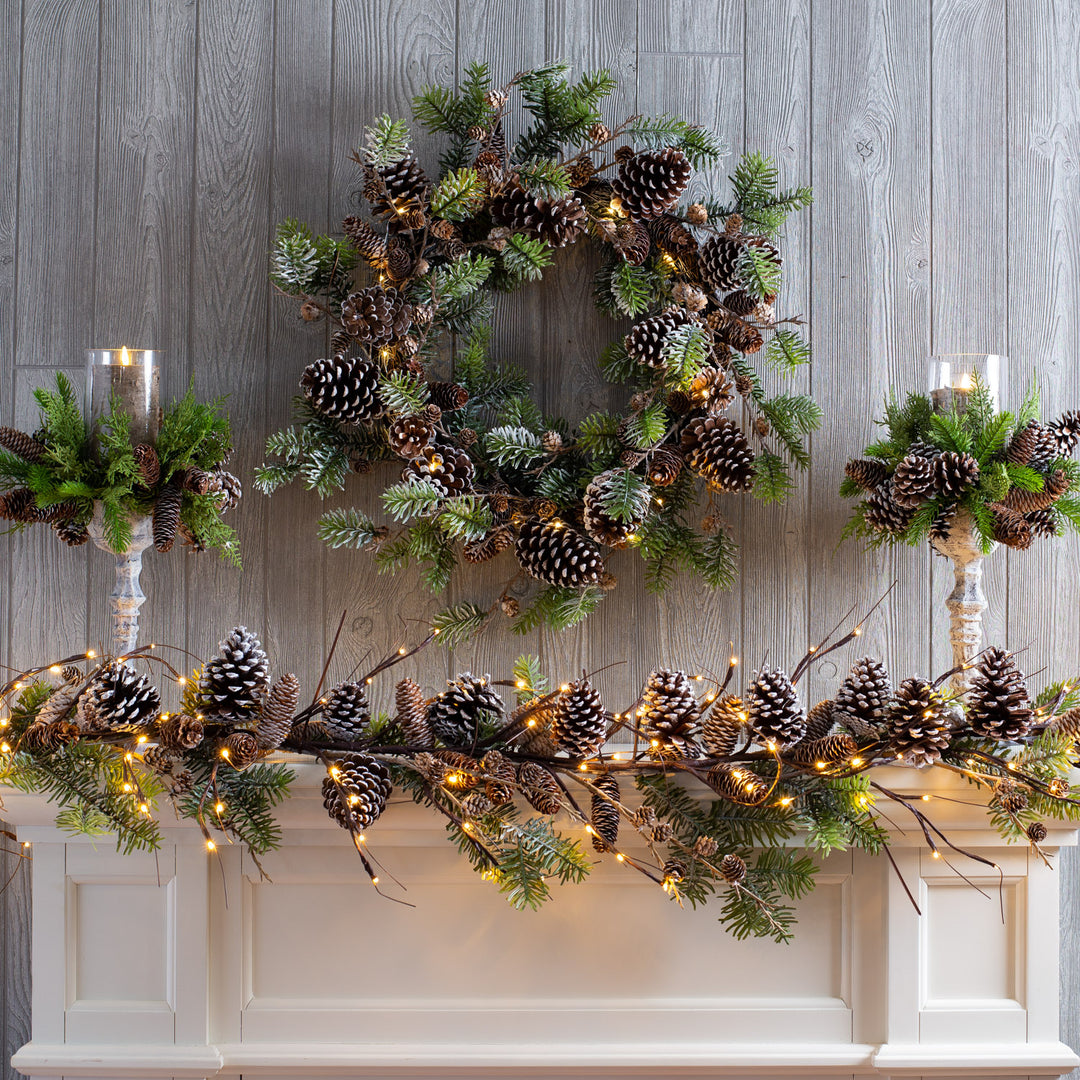 Pre-lit Noel Greenery / Christmas outlet Decor / Wreath