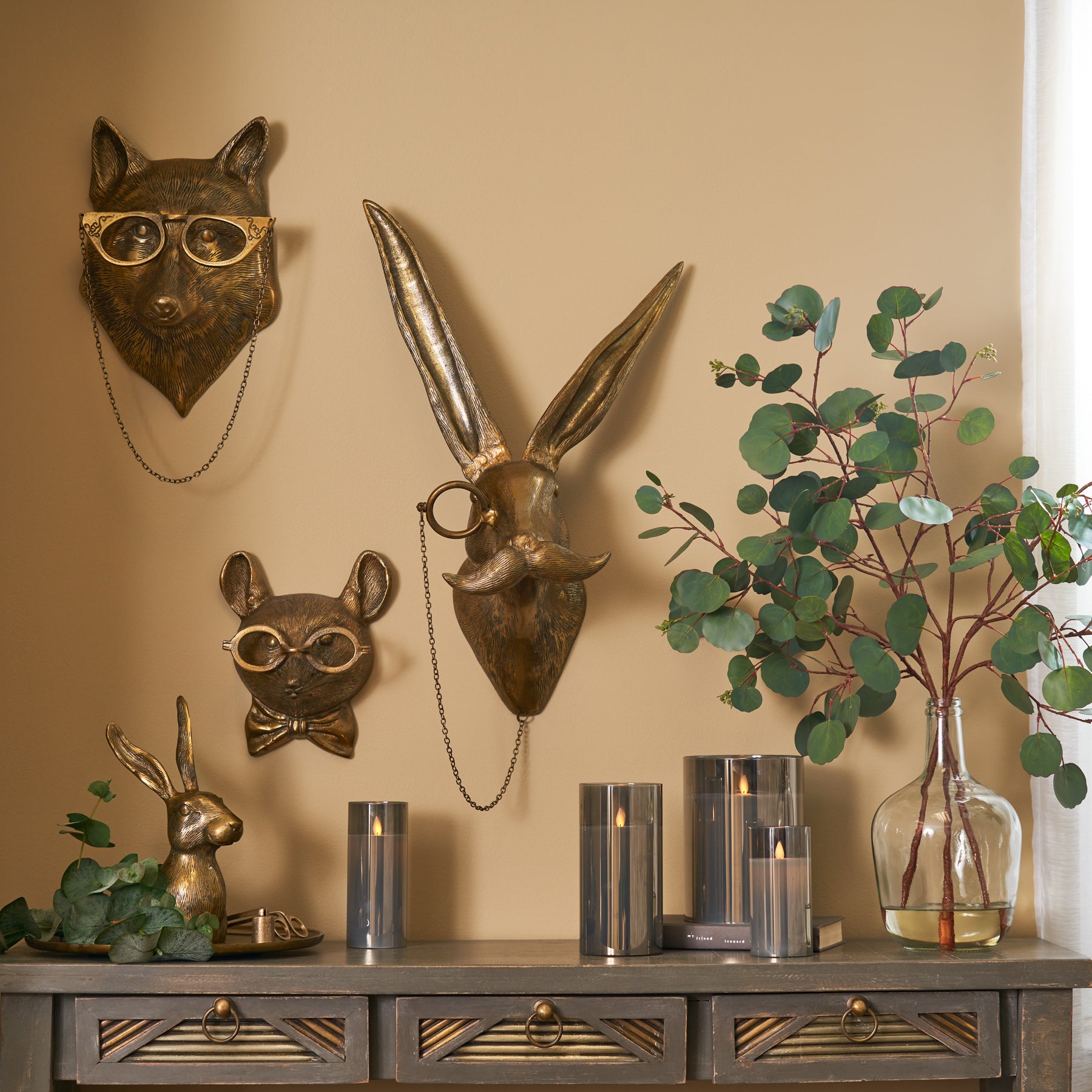 Eric the Hare Bronzed Wall Mount - Whimsical Animal Decor | Eric ...