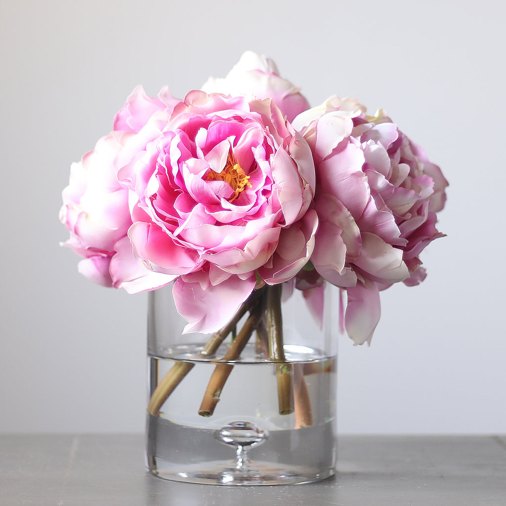 Large Pink Peonies with Bud, Realistic Artificial Luxury Faux Silk Peony  Flowers