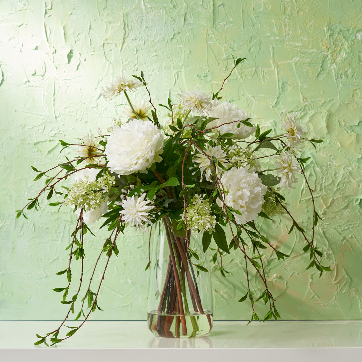 Whimsical Whites - Giant Ruffle Peony, Tropical Spider Mum & Lilac wit ...