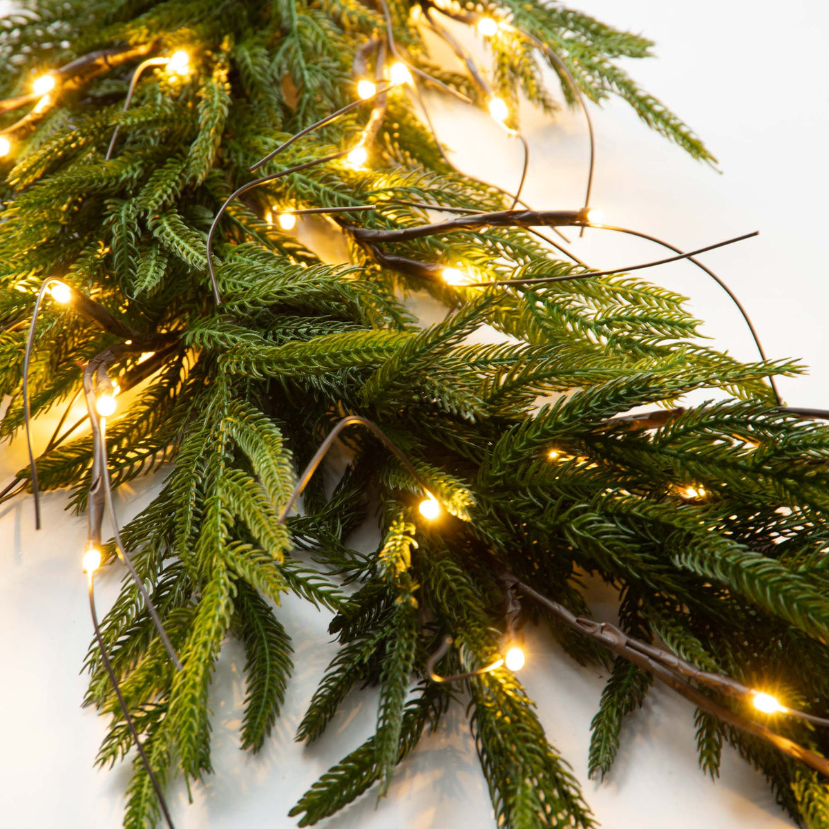 Twig Light & Real Touch Green Norfolk Pine Pre-Lit Winter Christmas Ma ...