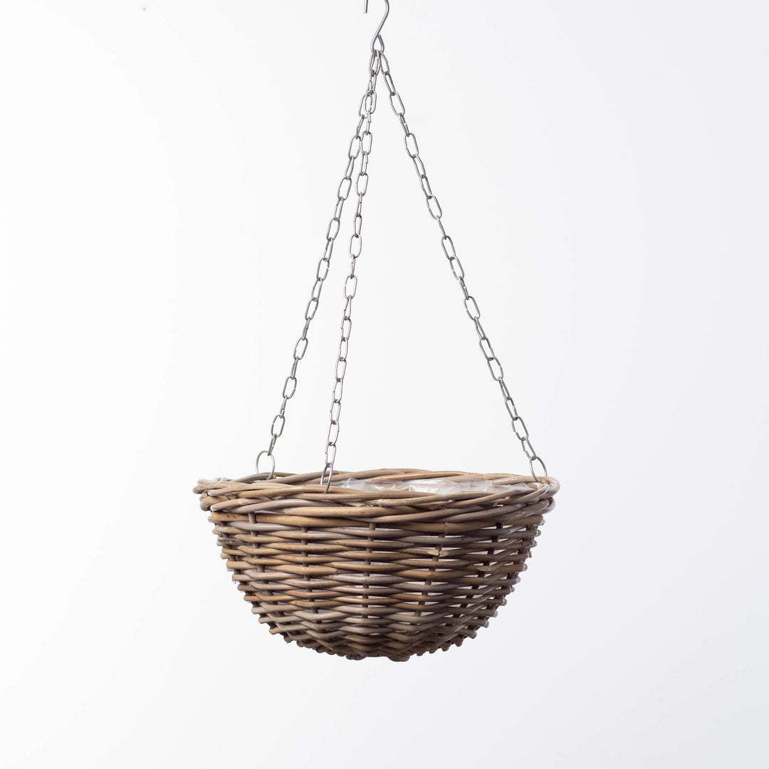 hanging wicker planter Large Natural Rattan Hanging Planter with Liner