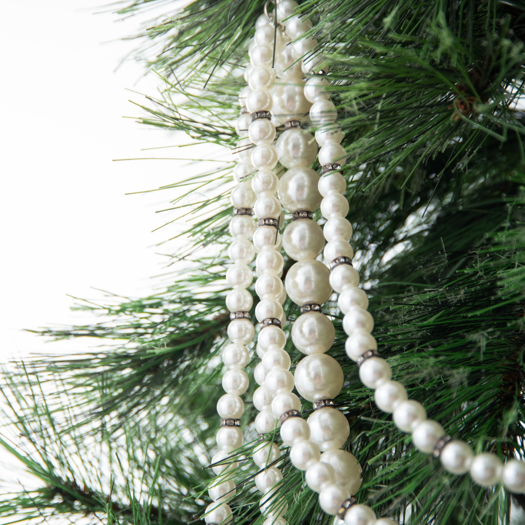 Five Strand Draping Faux Pearl & Crystal Christmas Garland Tree Décor –  Darby Creek Trading