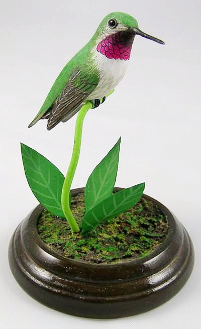 Broad Tailed Hummingbird - Hand Carved Wooden Bird – Darby Creek