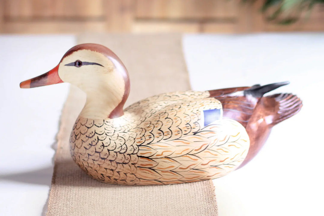Hand Carved Mallard Hen Full Size Premier Wooden Decorative Duck