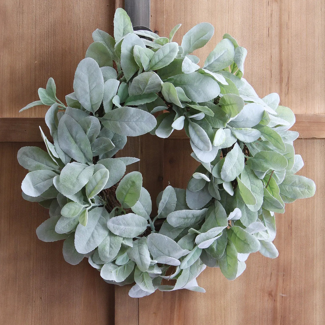 Mint Green Fuzzy Lamb's Ear Mini Wreath or Candle Wreath