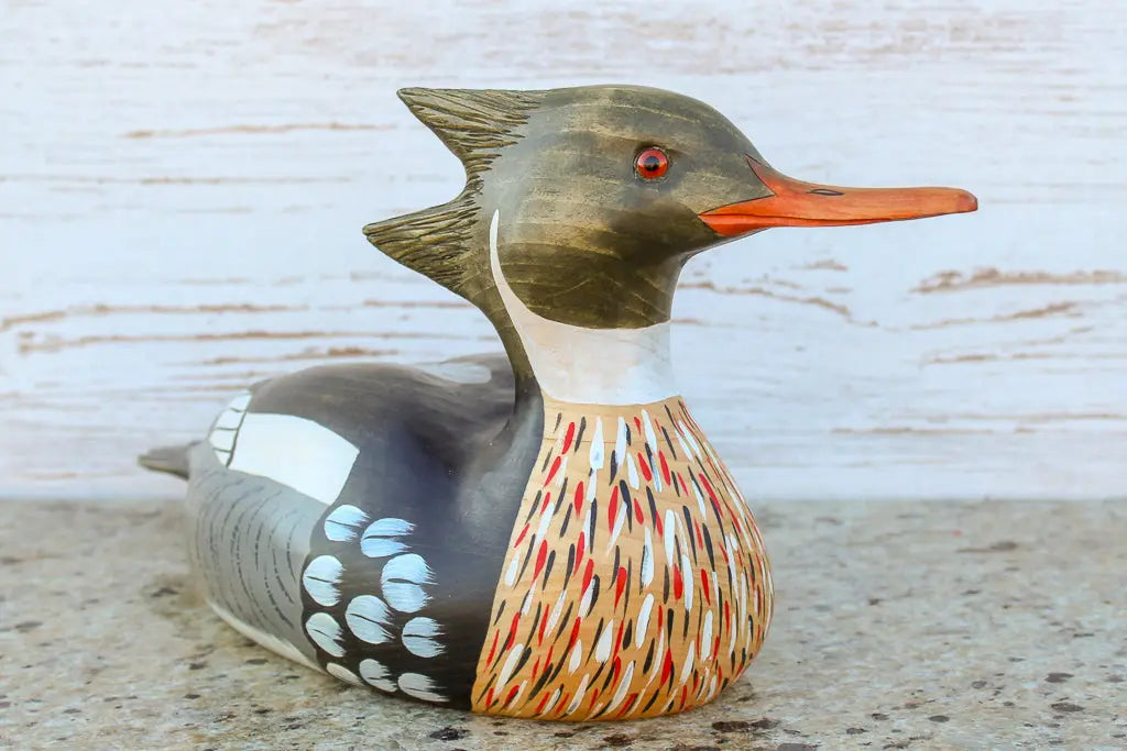 Red-Breasted Merganser Drake Wooden Decoy | Darby Creek – Darby