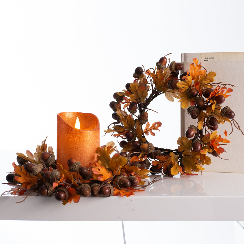 Fall Centerpiece: Fall Foliage Wreath Centerpiece