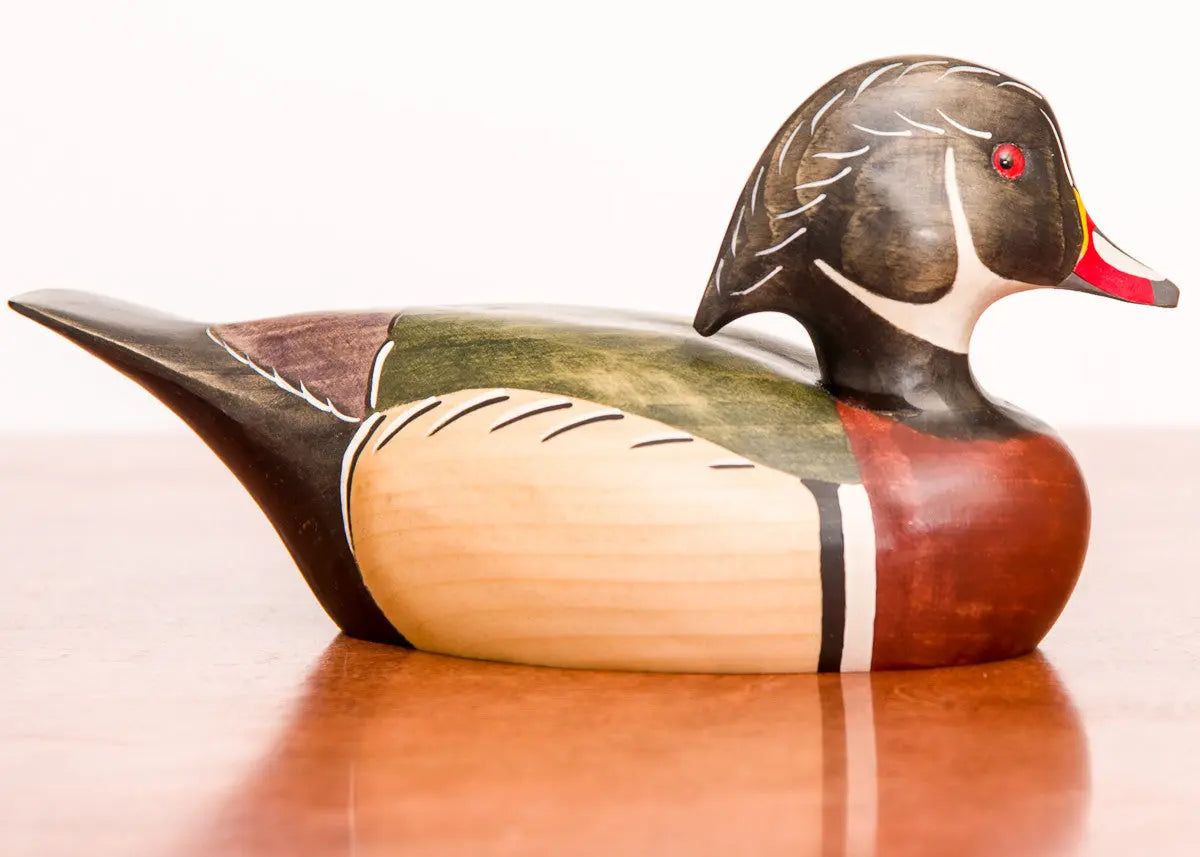 Hand Carved Wood Duck Drake 3/4 Size Decoy - Darby Creek Trading