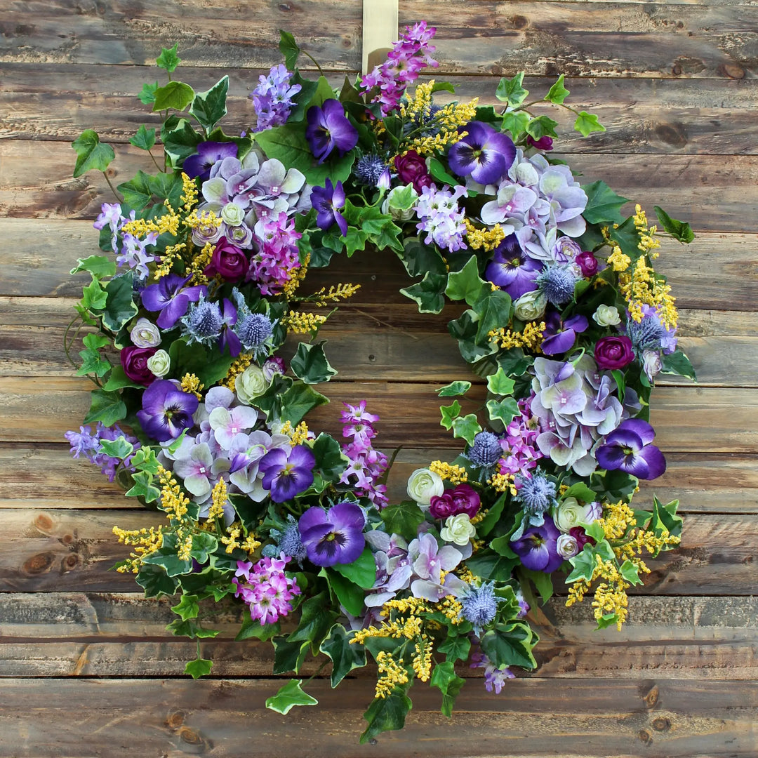 Faux Lavender Hydrangea & Lilac Spring Wreath 26