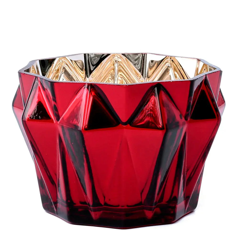 ruby red plant pot Christmas Red & Gold Geometric Gem Stone Ruby Flower Bowl Vase Planter Pot