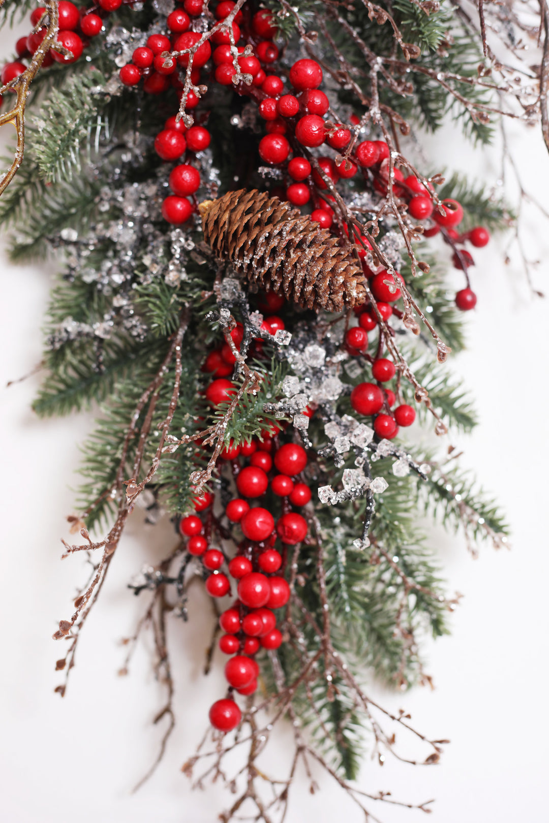 Waterproof Red Berry, Pinecone & Iced Twig Christmas