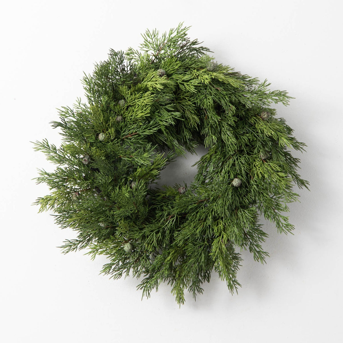 Seeding Real Touch Juniper Berry Faux Greenery Front Door Mantle Wreat ...